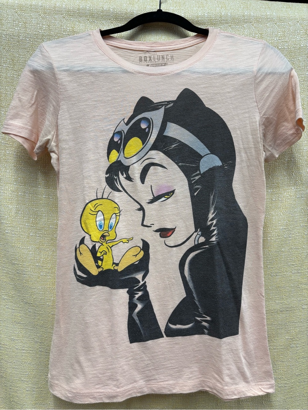 BoxLunch Girls' Pink Tweety & Catwoman Short Sleeve Graphic Tee